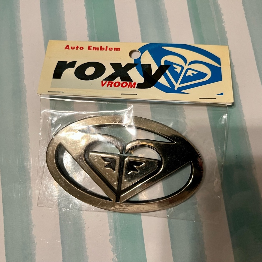 3D Roxy Vroom Car Decal chrome silver